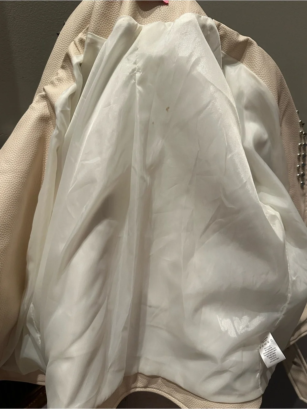 Azalea Wang Studded Cream Leather Moto Jacket — NWOT - Picture 14 of 14